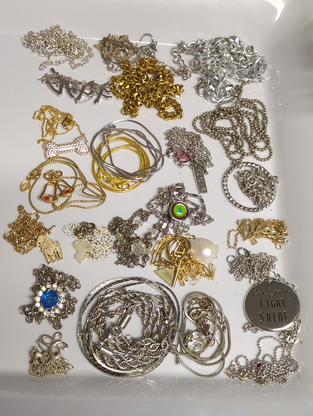 ☀️A86 Mixed Gold and Silver Women’s Fashion Necklace and Charm Collection